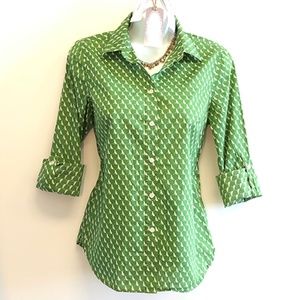 Talbots I Dog+Ball Roll-Tab Sleeve Button Down